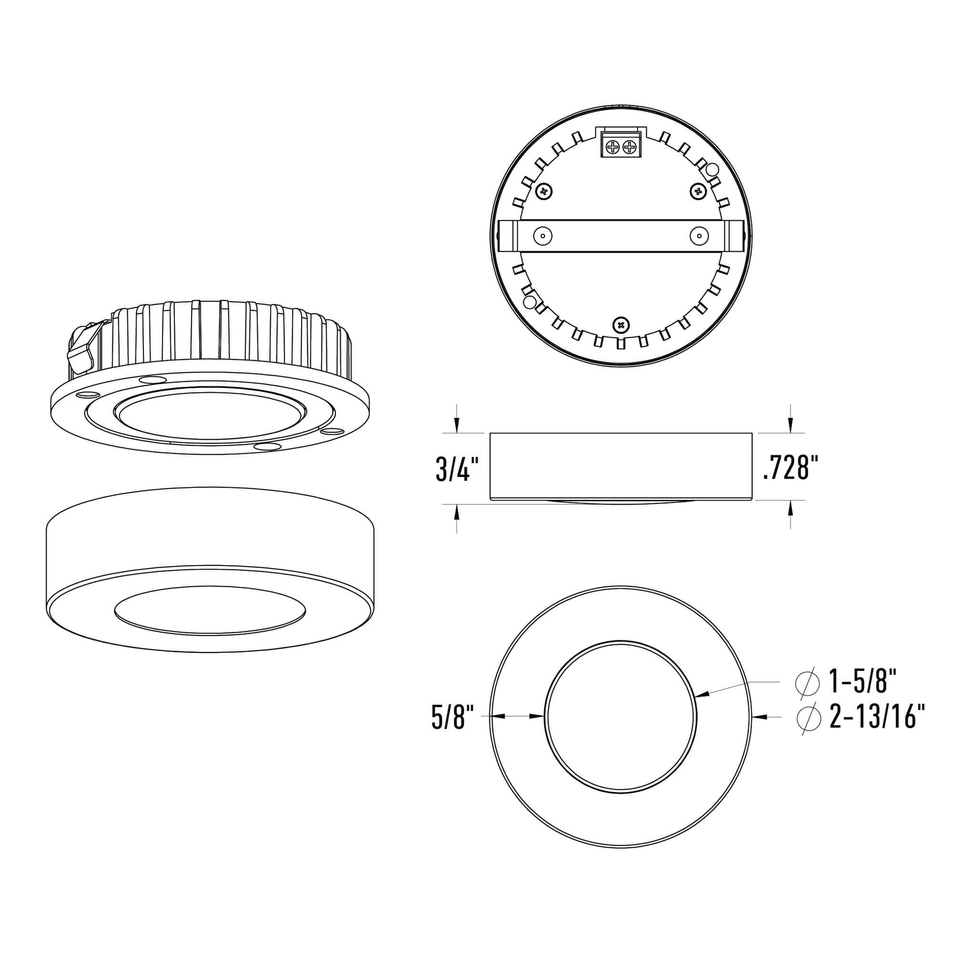 DALS-4024S-CC-GDDals Lighting 4024S - CC 4W 24V LED Surface Mount Puck Light Selectable CCT