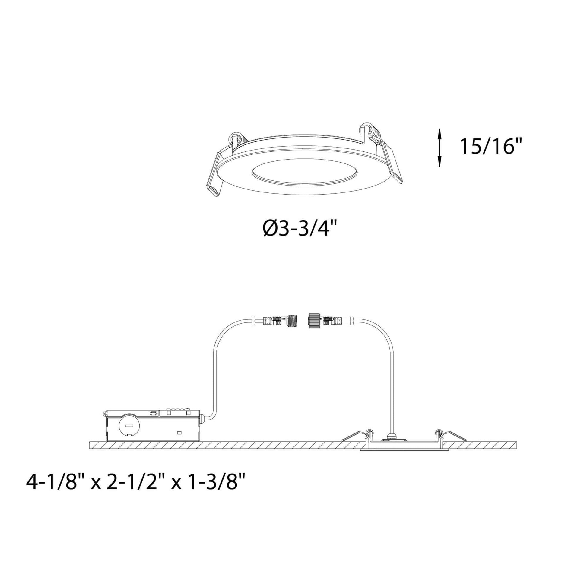 DALS - 5003 - CC - BKDals Lighting 5003 - CC 8W 3" Recessed Wafer Downlight Selectable CCT