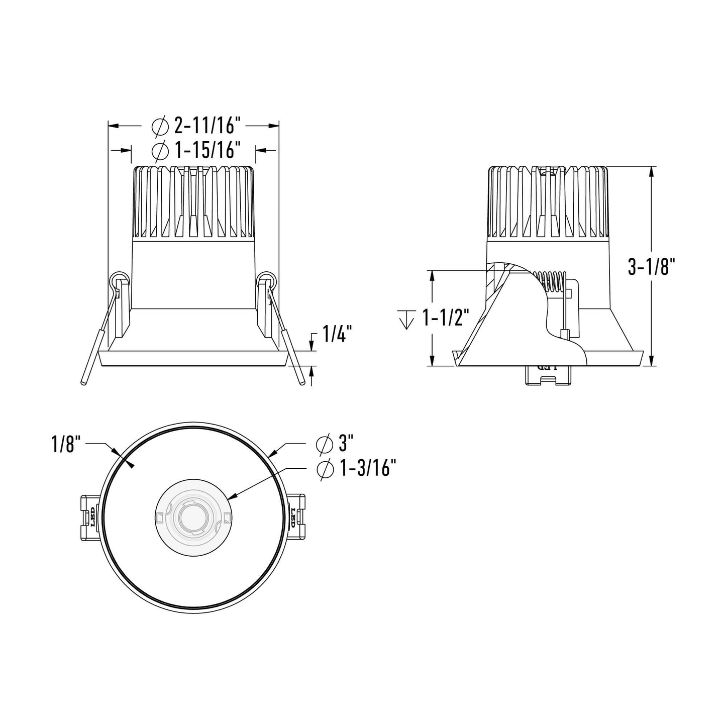 DALS-ATR02-CDW-WHDals Lighting ATR02 - CDW 2” 8W Thin Trim Downlight Selectable CCT+DTW