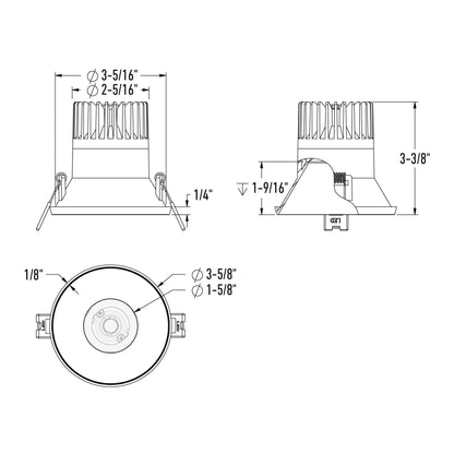 DALS-ATR03-CDW-WHDals Lighting ATR03 - CDW 3” 10W Thin Trim Downlight Selectable CCT+DTW