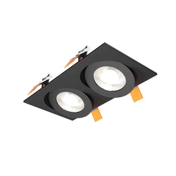 DALS-FGM4-CDW-DUO-BKDals Lighting FGM4-CDW-DUO Double 4" 18W Flat Gimbal Recessed Downlight Selectable CCT + Dim-to-Warm