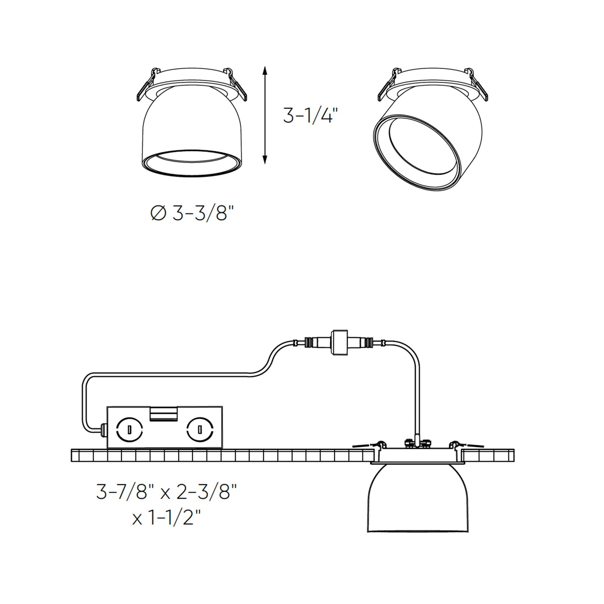 DALS - GSP3 - CC - WHDals Lighting GSP3 - CC 3” 12W LED Protruding Gimbal Downlight Selectable CCT