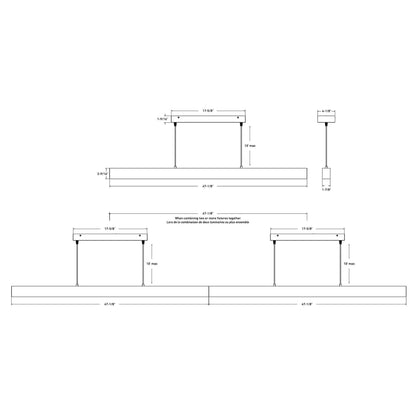 DALS - LNPD48 - CC - WHDals Lighting LNPD48 Boulevard 48" 40W LED Pendant Selectable CCT