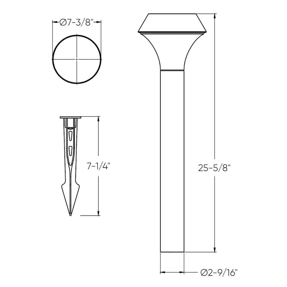 DALS-LPL26-CC-BKDals Lighting LPL26-CC 26" Pathway Light Selectable CCT