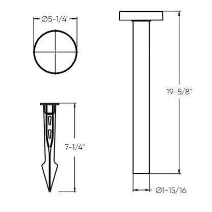 DALS-LPP20-CC-BKDals Lighting LPP20-CC 20" Pathway Light Selectable CCT