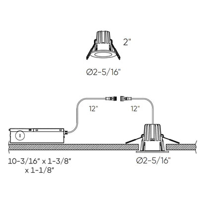 DALS - RGR1 - CC - WH - 2Dals Lighting RGR1 - CC 1" 6W Deep Regressed Downlight Selectable CCT