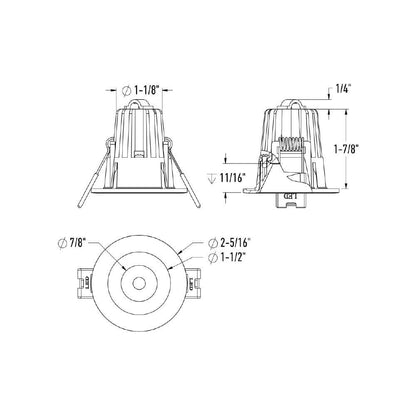 DALS-RGR1-CDW-BKDals Lighting RGR1-CDW 1" 6W Round Regressed Downlight Selectable CCT+DTW