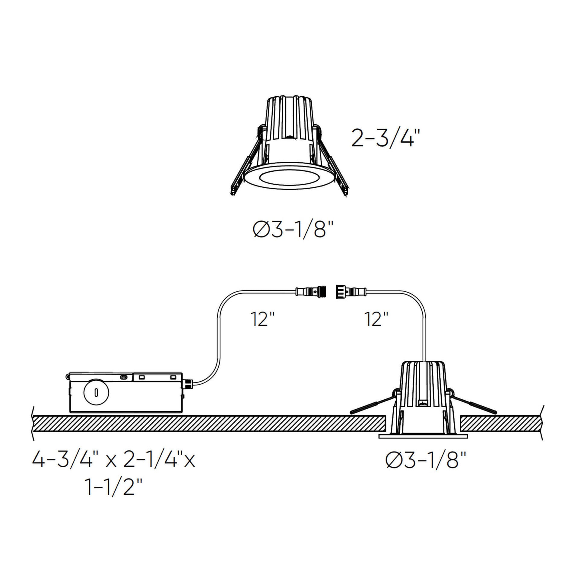 DALS - RGR2 - CC - SNDals Lighting RGR2 - CC 2" 8W Deep Regressed Downlight Selectable CCT
