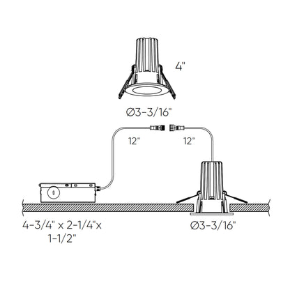 DALS - RGR2HP - CC - BKDals Lighting RGR2HP - CC 2" 15W Deep Regressed Downlight Selectable CCT