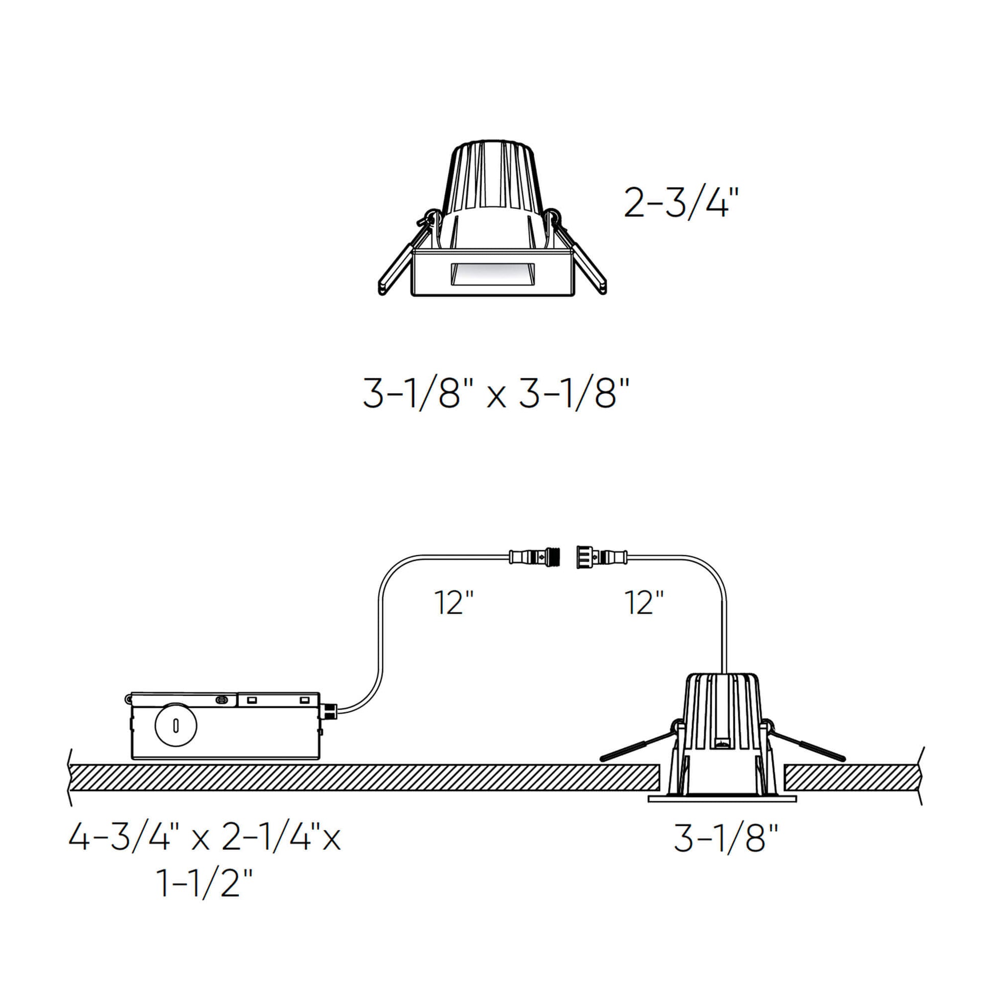 DALS - RGR2SQ - CC - SNDals Lighting RGR2SQ - CC 2" 8W Deep Regressed Downlight Selectable CCT