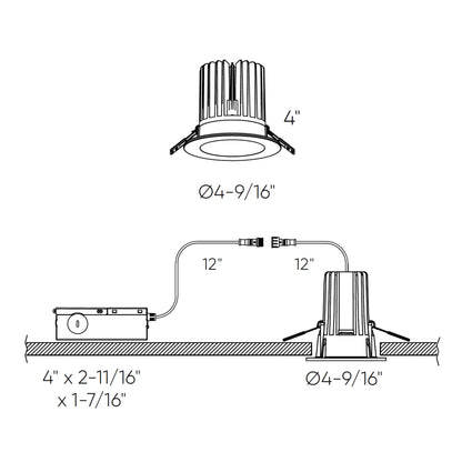 DALS - RGR4HP - CC - BKDals Lighting RGR4HP - CC 4" 20W Deep Regressed Downlight Selectable CCT