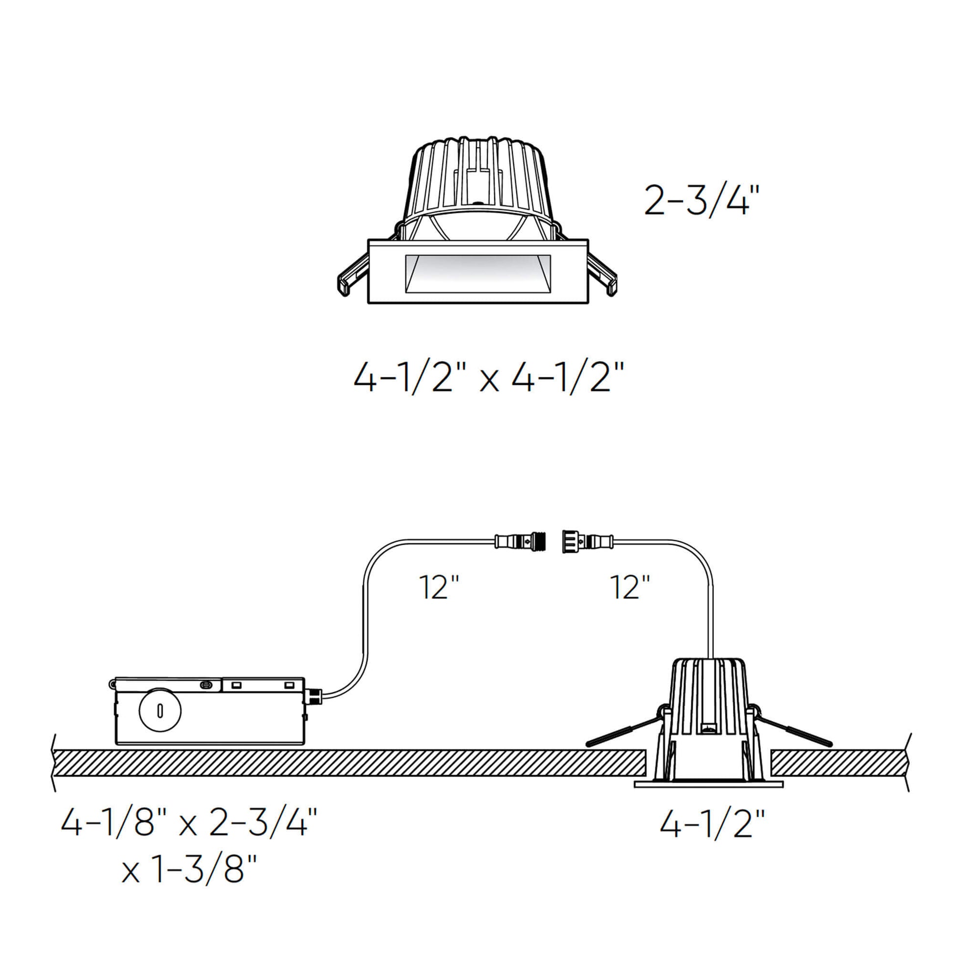 DALS - RGR4SQ - CC - SNDals Lighting RGR4SQ - CC 4" 14W Square Deep Regressed Downlight Selectable CCT