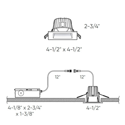 DALS - RGR4SQ - CC - SNDals Lighting RGR4SQ - CC 4" 14W Square Deep Regressed Downlight Selectable CCT