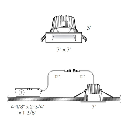 DALS - RGR6SQ - CC - SNDals Lighting RGR6SQ - CC 6" 20W Deep Square Regressed Downlight Selectable CCT