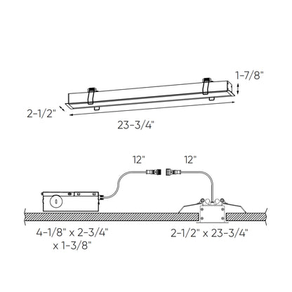 DALS - LNR24 - CC - WHDals LNR24 - CC 20W 24″ Linear Recessed Light Selectable CCT