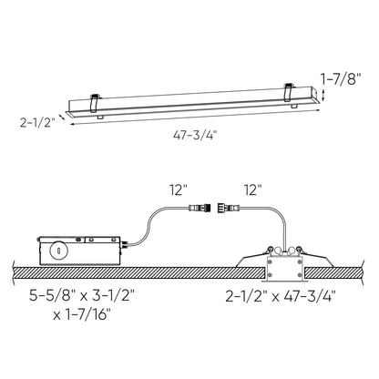 DALS - LNR48 - CC - BKDals LNR48 - CC 40W 48″ Linear Recessed Light Selectable CCT