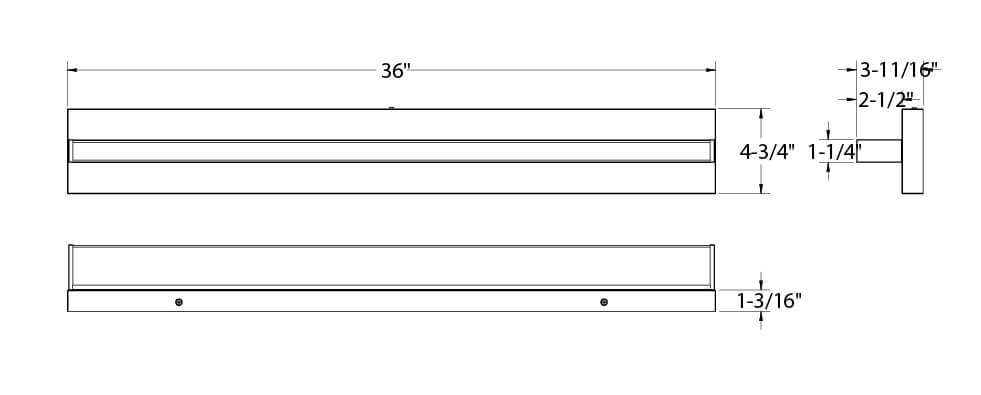 DALS - VAL36 - CC - SNDALS VAL36 32W 36” Adjustable Linear Wall Light