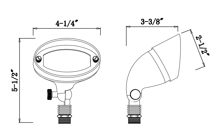 GML - ILS - D300 - ABGM Lighting ILS - D300 - AB 2.5" 12V Adjustable Oval Floodlight