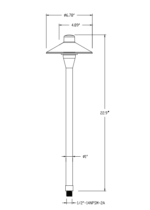 GML - ILS - P201 - ABGM Lighting ILS - P201 - AB 23" 12V Large Hat Pathlight