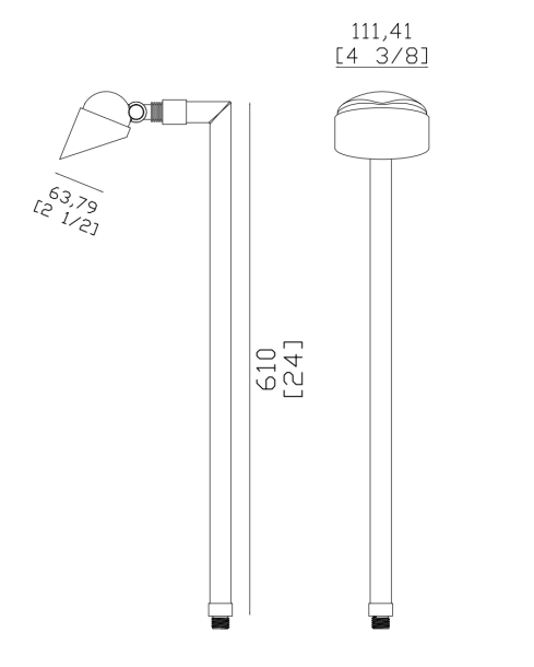 GML - ILS - P300 - ABGM Lighting ILS - P300 - AB 24" 12V Adjustable Oval Pathlight