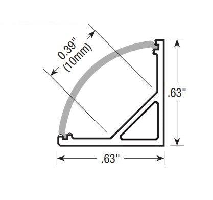 GML - LED - CHL - 45 - MINI - M LENS BKGM Lighting LED - CHL - 45 - MINI 4FT 45° Aluminum LED Mounting Channel