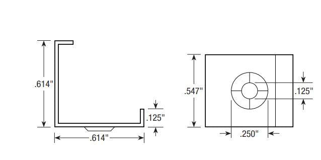 GML - LED - CHL - 45 - MINI - MCGM Lighting LED - CHL - 45 - MINI 4FT 45° Aluminum LED Mounting Channel