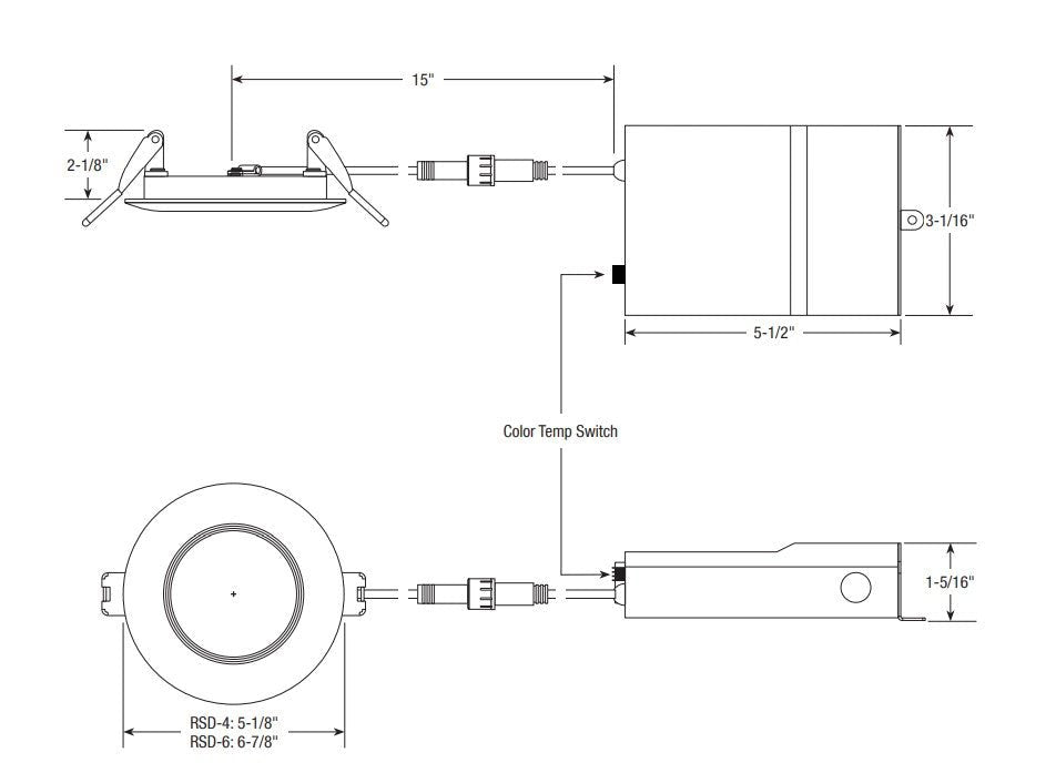 GML-RSD-4-FR-TUN-WHGM Lighting RSD-FR 4/6" Fire Rated Downlight Selectable CCT