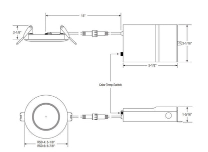 GML-RSD-4-FR-TUN-WHGM Lighting RSD-FR 4/6" Fire Rated Downlight Selectable CCT