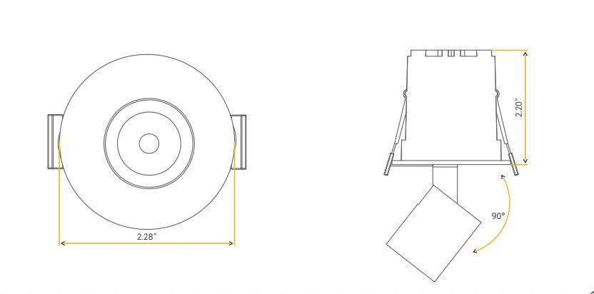 GD - G21050Goodlite Dipper G21050 2" 3W Retractable Downlight Selectable CCT