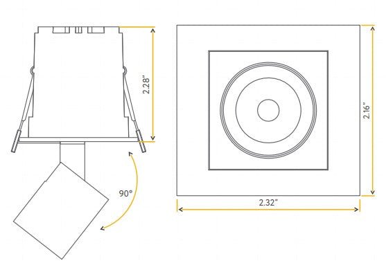 GDL - G21051Goodlite Dipper G21051 2" 3W Retractable Downlight Selectable CCT