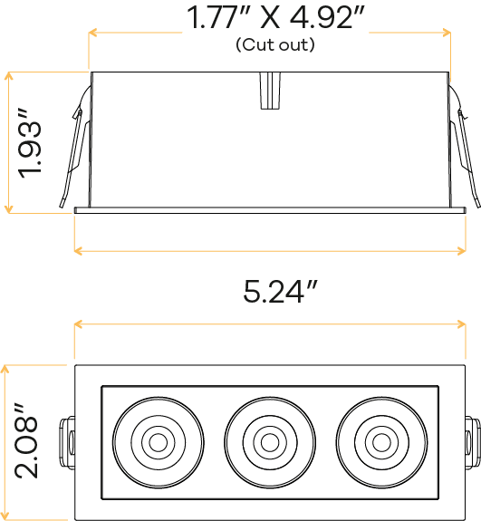 GDL-G21193Goodlite Dipper G21173 2" 9W 3 Head Fixed Downlight Selectable CCT