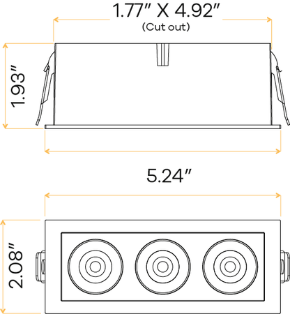 GDL-G21193Goodlite Dipper G21173 2" 9W 3 Head Fixed Downlight Selectable CCT