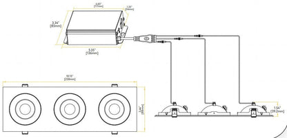 GDL-G0023Goodlite Flarion G-00923 3" 23W LED 3 Head Rotating Gimbal Selectable CCT