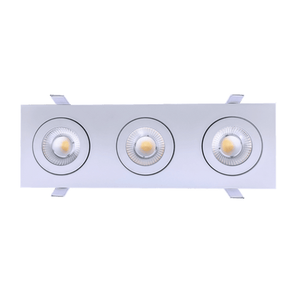 GDL - G01023Goodlite Flarion G - 01023 3.5" 27W LED 3 Head Rotating Gimbal Selectable CCT