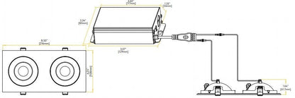 GDL - G01122Goodlite Flarion G - 01122 3" 20W LED 2 Head Rotating Gimbal Selectable CCT