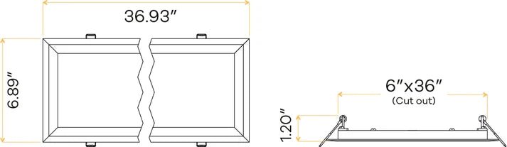 GDL-G11163Goodlite G-11163 36" 72W Linear Recessed Light Selectable CCT