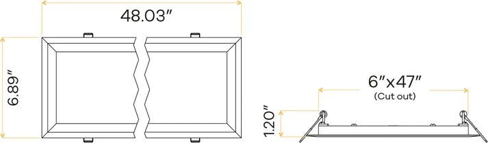 GDL-G11164Goodlite G-11164 48" 96W Linear Recessed Light Selectable CCT