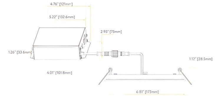 GDL-G20228Goodlite G-20228 6" 18W LED Square Recessed Slim Spotlight Selectable CCT