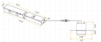 GDL - G20463Goodlite G - 20463 3″ 15W LED Square Drop Trimless Spotlight Selectable CCT/Wattage