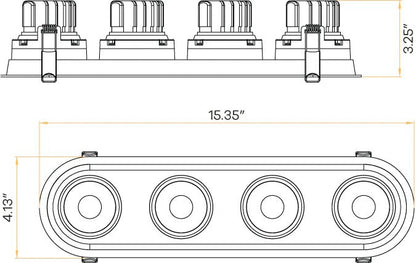 GDL-G23354Goodlite G - 23354 3.5" 52W 4 Head Gimbal Selectable CCT
