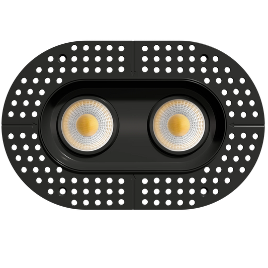 GDL-G23372Goodlite G - 23372 3.5" 28W 2 Head Oval Trimless Gimbal Selectable CCT