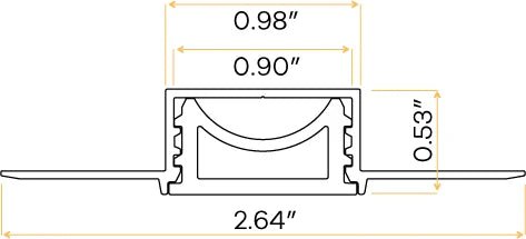GDL-G95728Goodlite G-96228 1" 8FT Flexible Trimless Recessed Mount LED Tape Channels