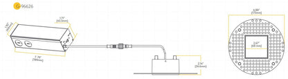 GDL-G96626Goodlite G-96626 4″ 20W LED Square Trimless Spotlight Selectable CCT/Wattage