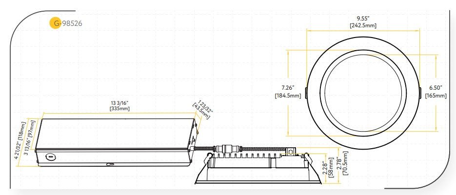 GDL-G98526Goodlite G-98526 8" 80W LED Commercial Regressed Downlight Selectable CCT/Wattage