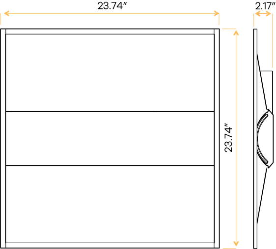 GDL-G98021Goodlite Neptune Center Basket Troffer 2x2 50W LED Selectable CCT