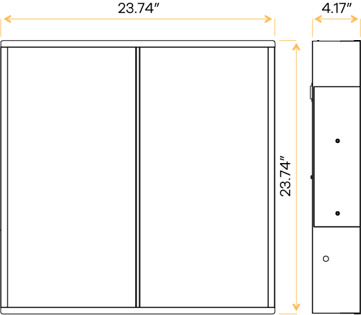 GDL-G98029Goodlite Neptune Center Line Troffer 2x2 50W LED Selectable CCT