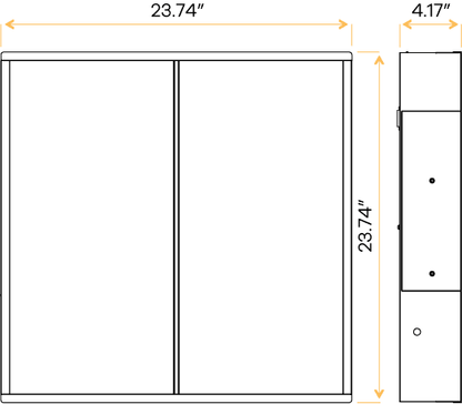 GDL-G98029Goodlite Neptune Center Line Troffer 2x2 50W LED Selectable CCT