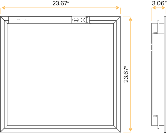 GDL-G98327Goodlite Neptune Regress Troffer 2x2 50W LED Selectable CCT