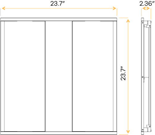 GDL-G98010Goodlite Neptune Square Center Basket Troffer 2x2 50W LED Selectable CCT