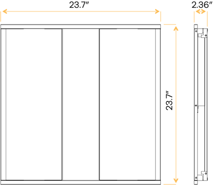 GDL-G98010Goodlite Neptune Square Center Basket Troffer 2x2 50W LED Selectable CCT